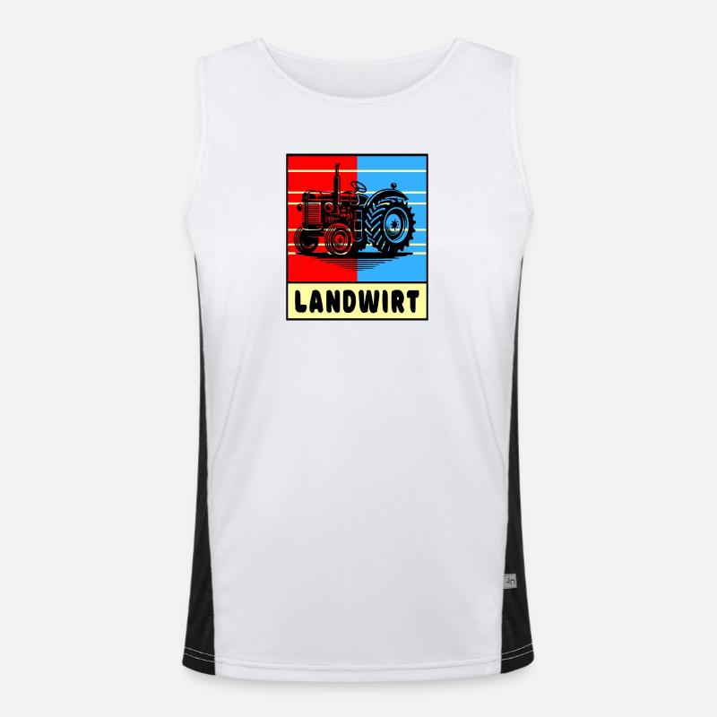 Tractor Farmer Design Men's Functional Contrast Tank Top 