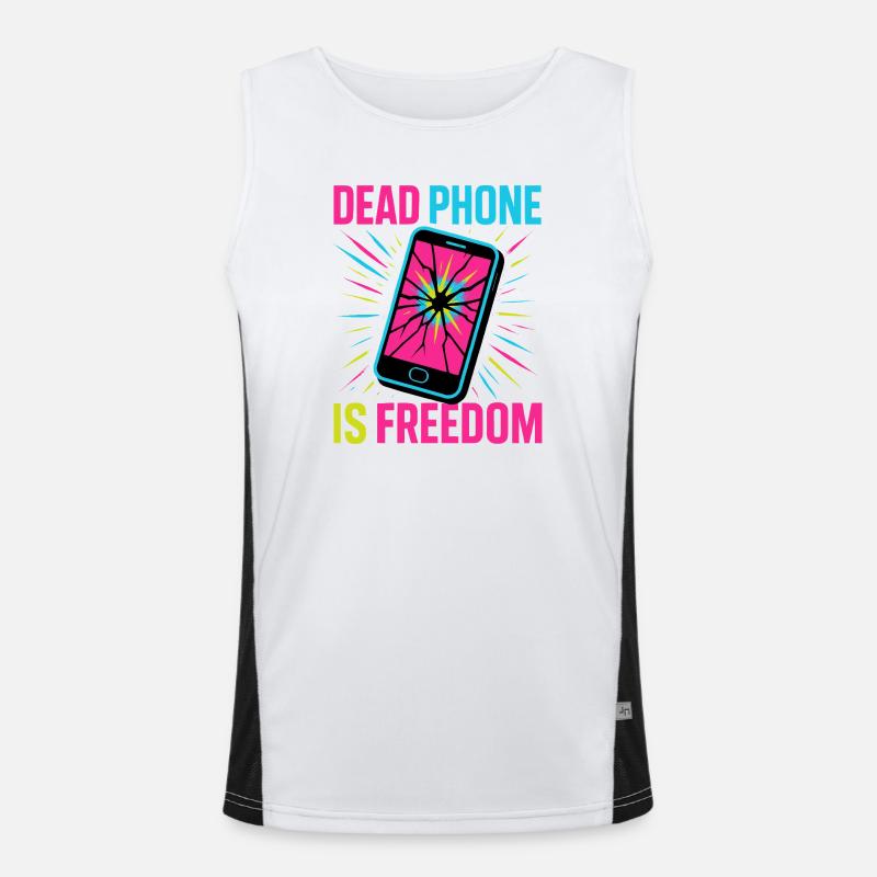 Dead Phone is Freedom Men's Functional Contrast Tank Top 