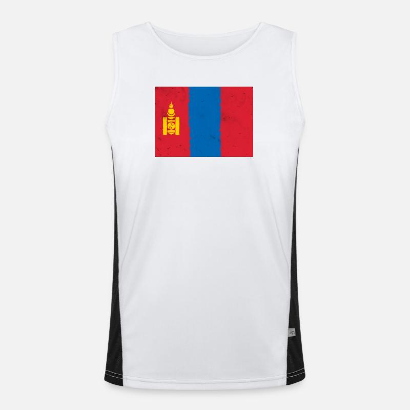 Drapeau de la Mongolie Débardeur respirant contrasté Homme 