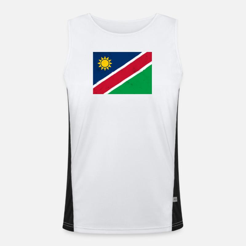 Flagge von Namibia Funktionelles Kontrast-Tank Top für Männer 