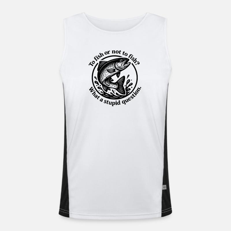 Source de poisson Question Motif Débardeur respirant contrasté Homme 