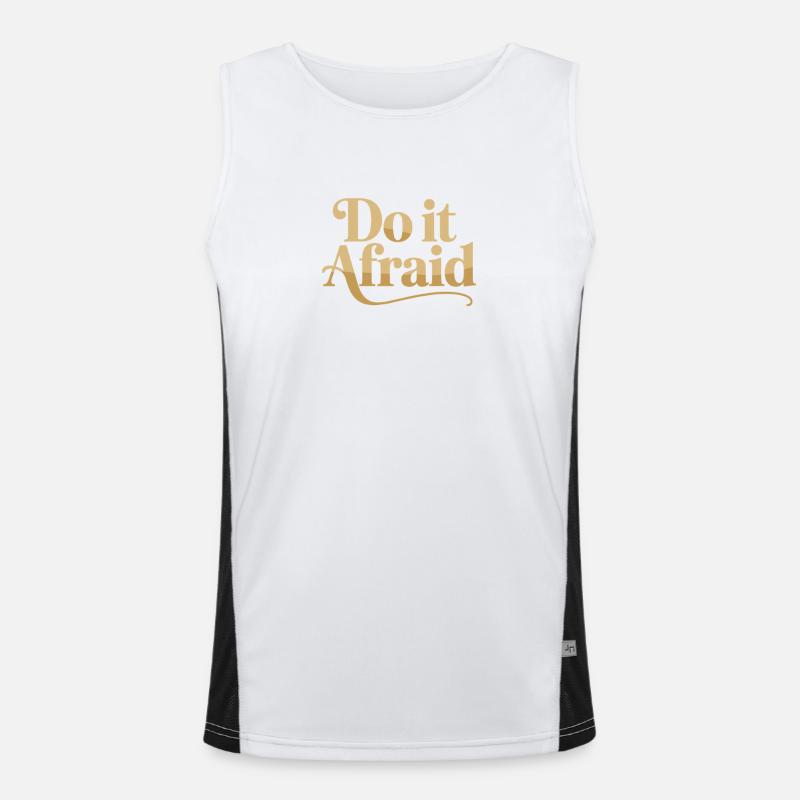Do It Afraid Mut Weiterentwicklung Motivation Funktionelles Kontrast-Tank Top für Männer 