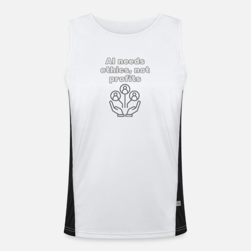 AI Needs Ethics Not Profits - Statement Fashion Men's Functional Contrast Tank Top 
