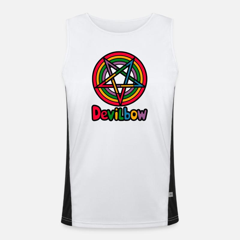 Devilbow - Men's Functional Contrast Tank Top  - white/black