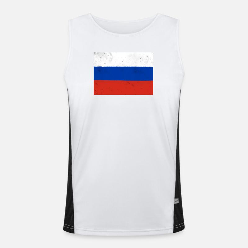 Drapeau de la Russie Débardeur respirant contrasté Homme 