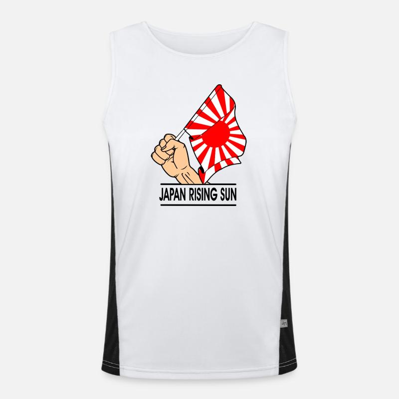 Poing avec drapeau du Soleil Levant Débardeur respirant contrasté Homme 