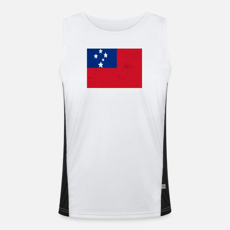 Drapeau des Samoa Débardeur respirant contrasté Homme 