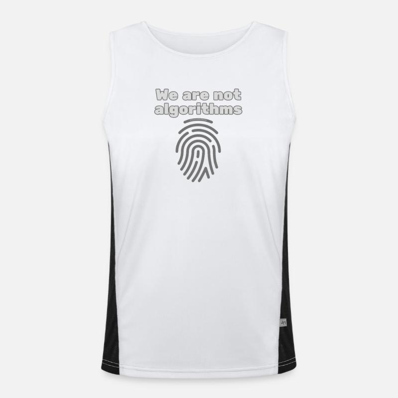 Humans Instead of Algorithms – Statement T-Shirt Men's Functional Contrast Tank Top 