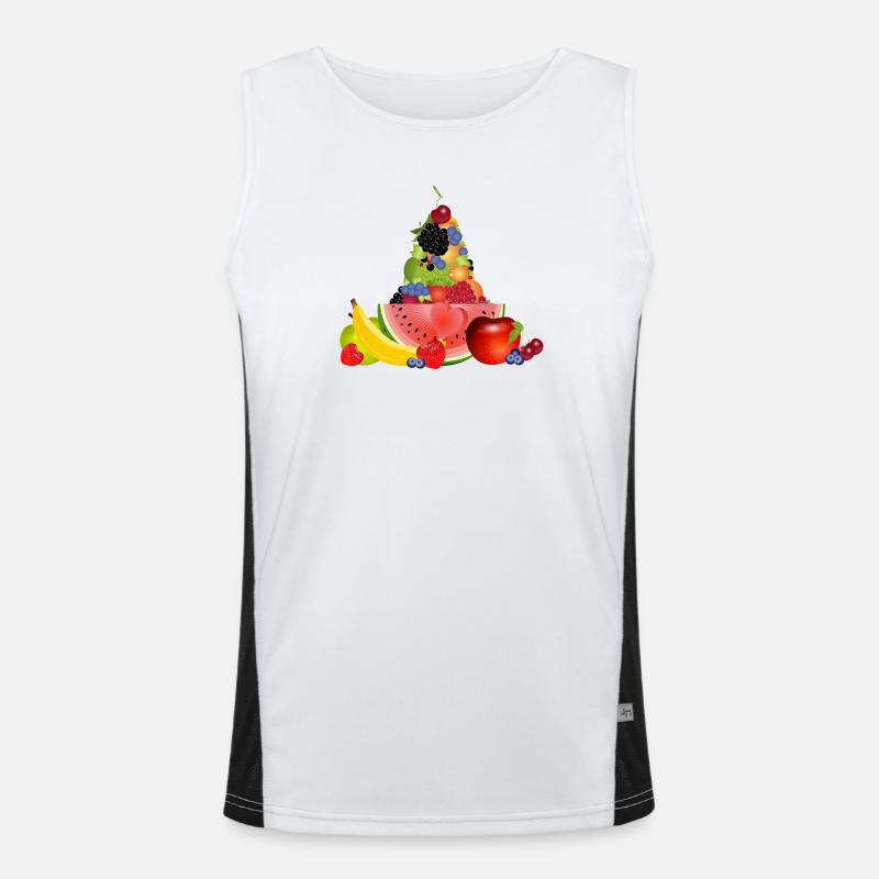 pyramide de fruits colorée avec pastèque Débardeur respirant contrasté Homme 