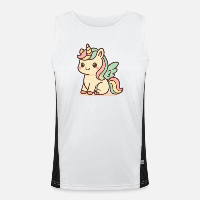 Cute Rainbow Winged Unicorn Men's Functional Contrast Tank Top 