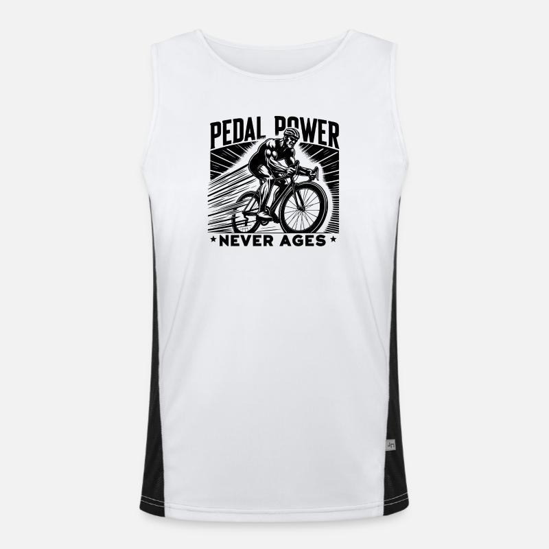 Pedal Power Never Ages Men's Functional Contrast Tank Top 