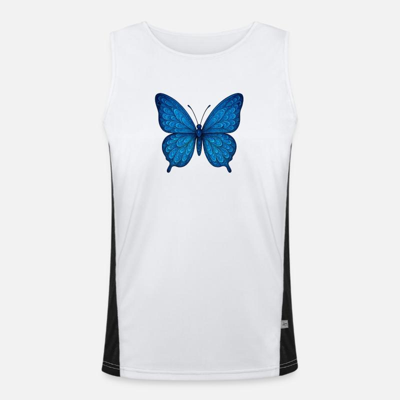 Papillon bleu Débardeur respirant contrasté Homme 