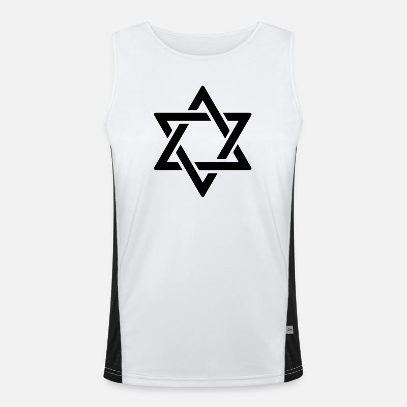 Davidstern in Schwarz Funktionelles Kontrast-Tank Top für Männer 
