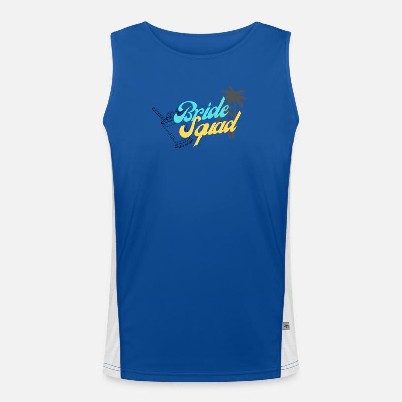 Bride Squad Tropical Sunset Design Men's Functional Contrast Tank Top 