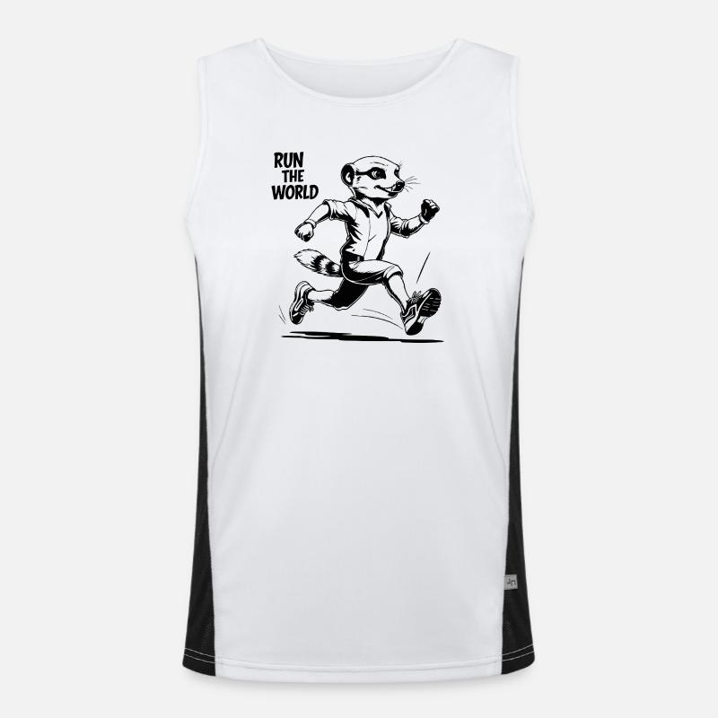 Erdmännchen, rennend Funktionelles Kontrast-Tank Top für Männer 