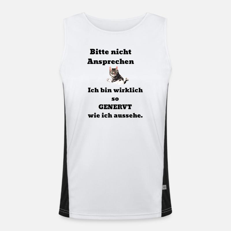 Saying cat annoyed Men's Functional Contrast Tank Top 