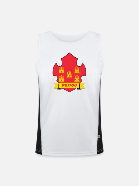 Poitou - Men's Functional Contrast Tank Top - white/black