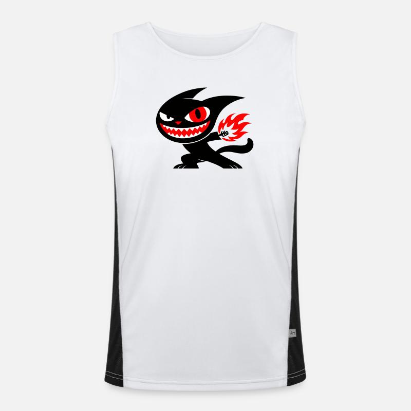 Creature on fire Funktionelles Kontrast-Tank Top für Männer 