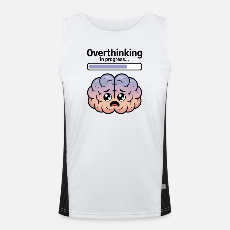 Overthinking in progress - Men's Functional Contrast Tank Top - white/black