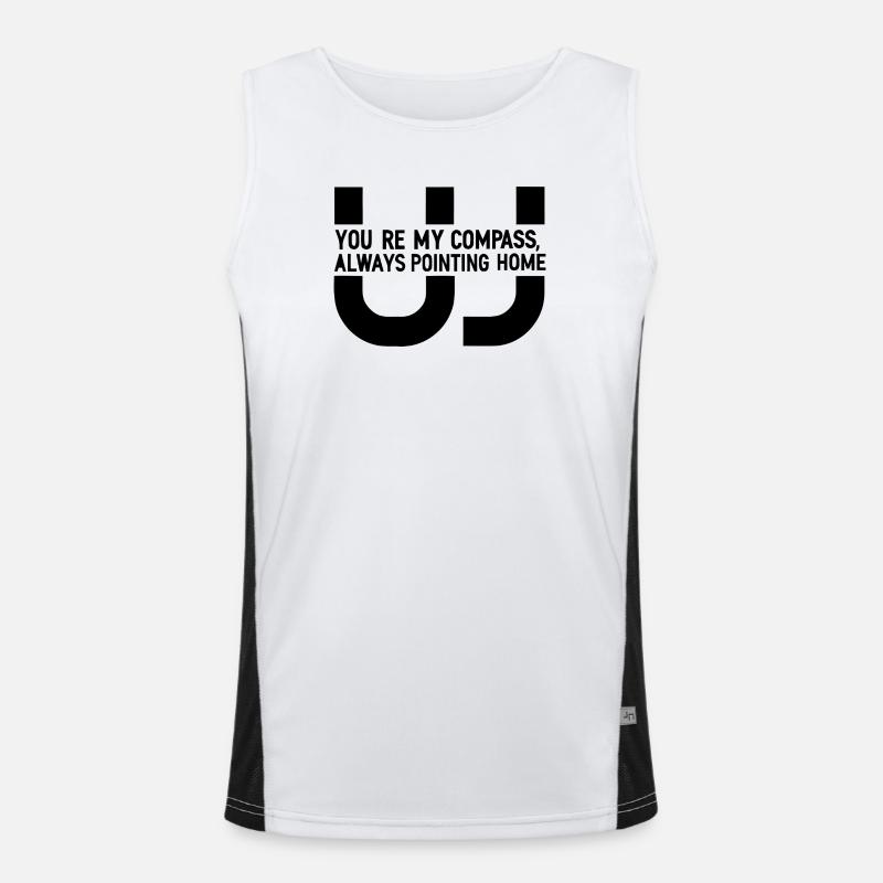 Celestial Moon and Star Pattern - Men's Functional Contrast Tank Top  - white/black