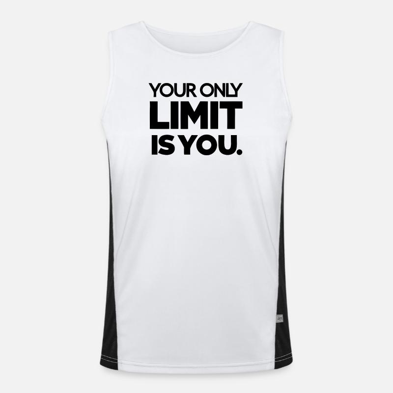 Celestial Moon and Stars Pattern - Men's Functional Contrast Tank Top  - white/black