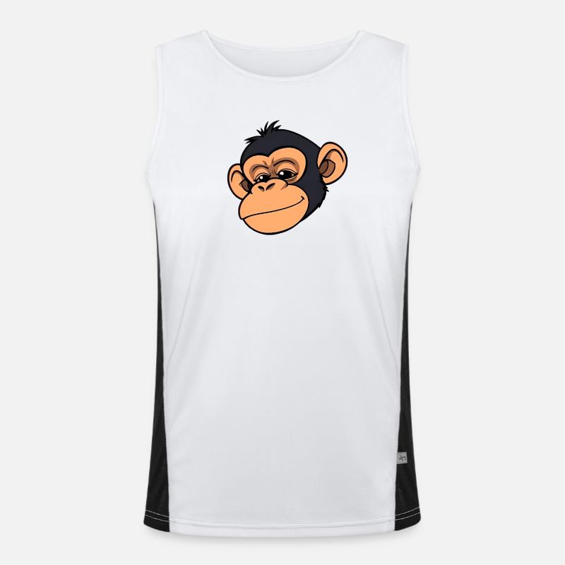 Affe Schimpanse Funktionelles Kontrast-Tank Top für Männer 