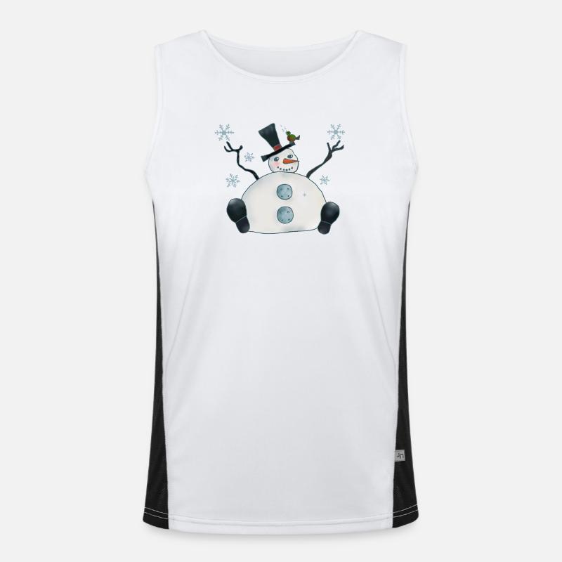 Dicker Schneemann Funktionelles Kontrast-Tank Top für Männer 
