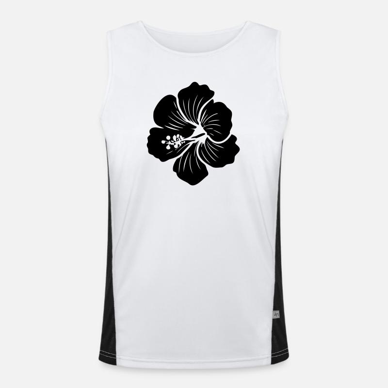 Hibiskus Blume – Symbol Icon (SVG) Versch. Farben Funktionelles Kontrast-Tank Top für Männer 