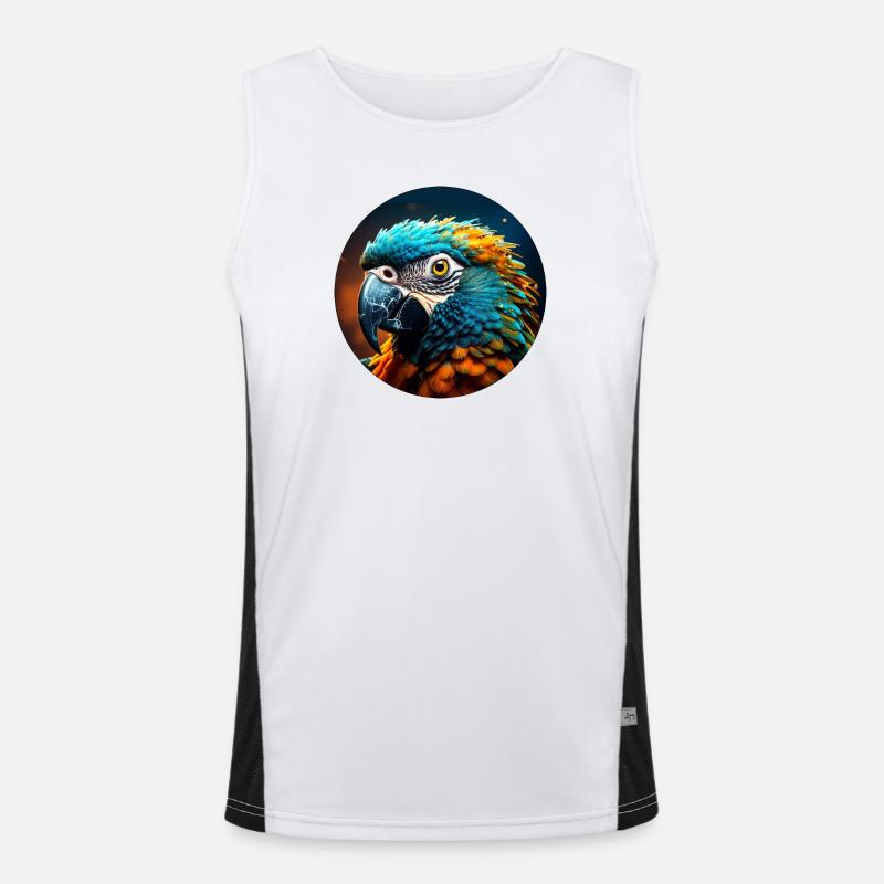 Parrot, Colorful, Sequins, Glitter, Bird Men's Functional Contrast Tank Top 