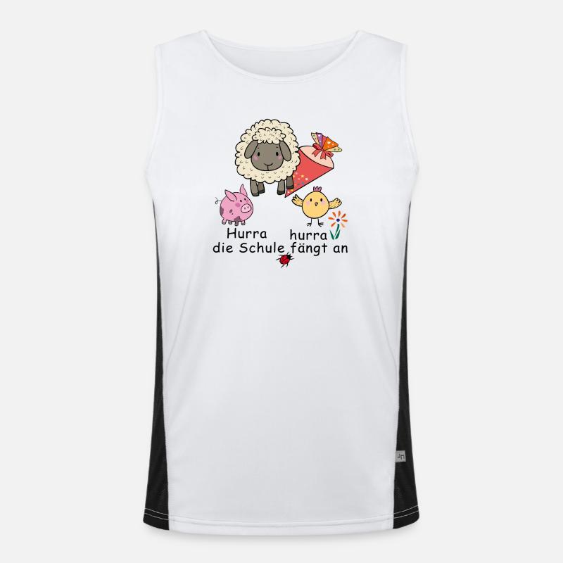 Hurra hurra Schule fängt an Funktionelles Kontrast-Tank Top für Männer 