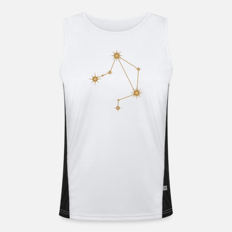Sternbild Waage Sternzeichen Sternzeichen Golden Funktionelles Kontrast-Tank Top für Männer 
