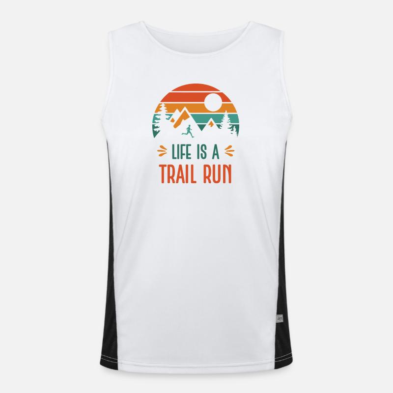 Das Leben ist ein Trailrun Funktionelles Kontrast-Tank Top für Männer 