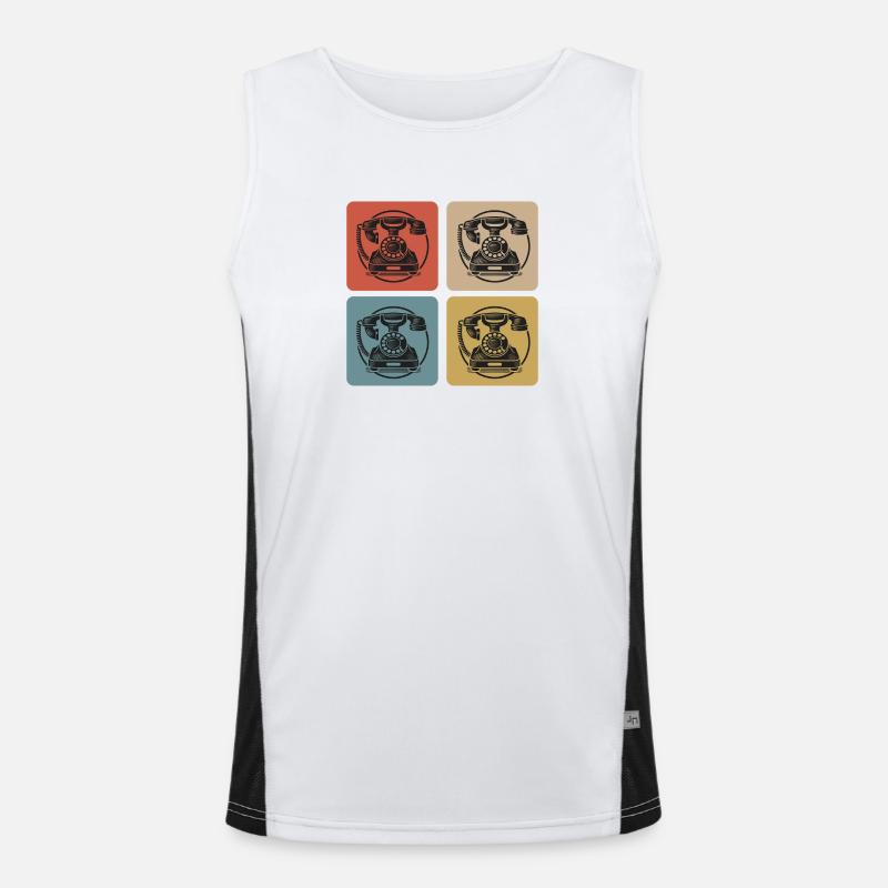 Retro Wählscheiben Telefon Funktionelles Kontrast-Tank Top für Männer 