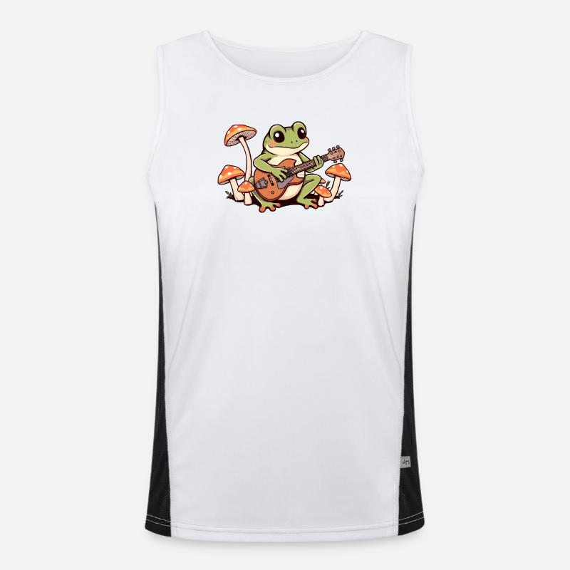 Frog plays guitar Men's Functional Contrast Tank Top 