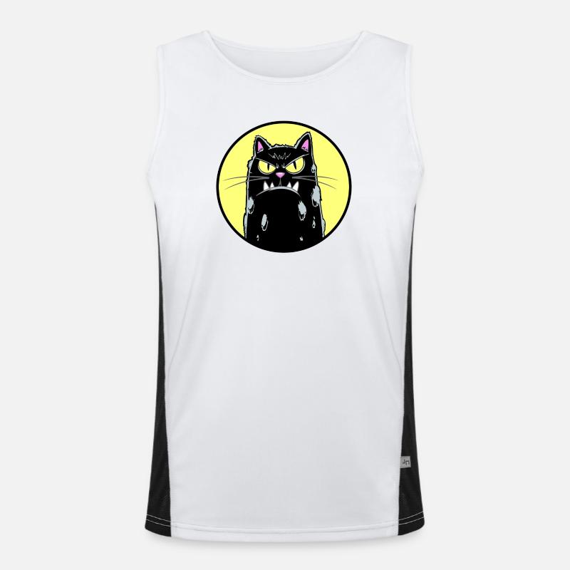 Black cat Men's Functional Contrast Tank Top 