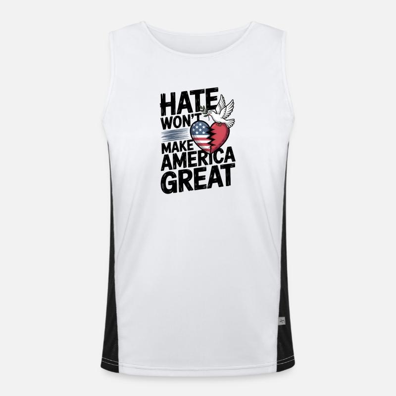 Hass wird Amerika nicht groß machen Funktionelles Kontrast-Tank Top für Männer 