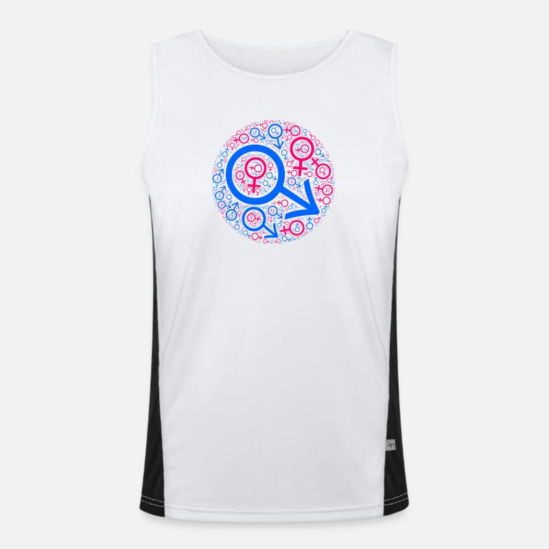 Gender-Kuddelmuddel im Kreis-Design Funktionelles Kontrast-Tank Top für Männer 
