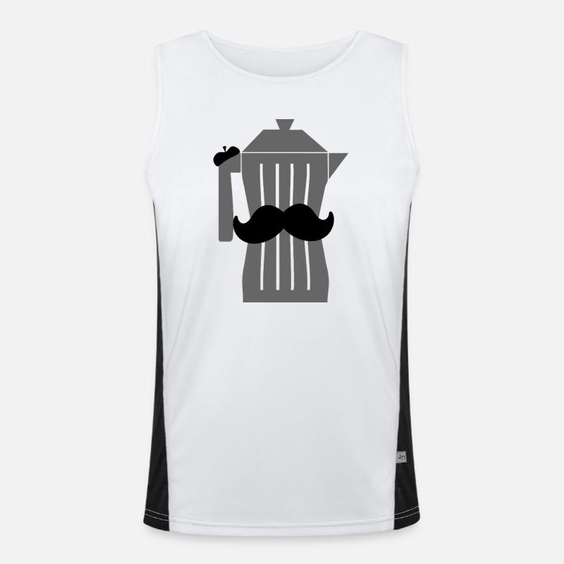 Moustache Espresso Black Coffee Men's Functional Contrast Tank Top 