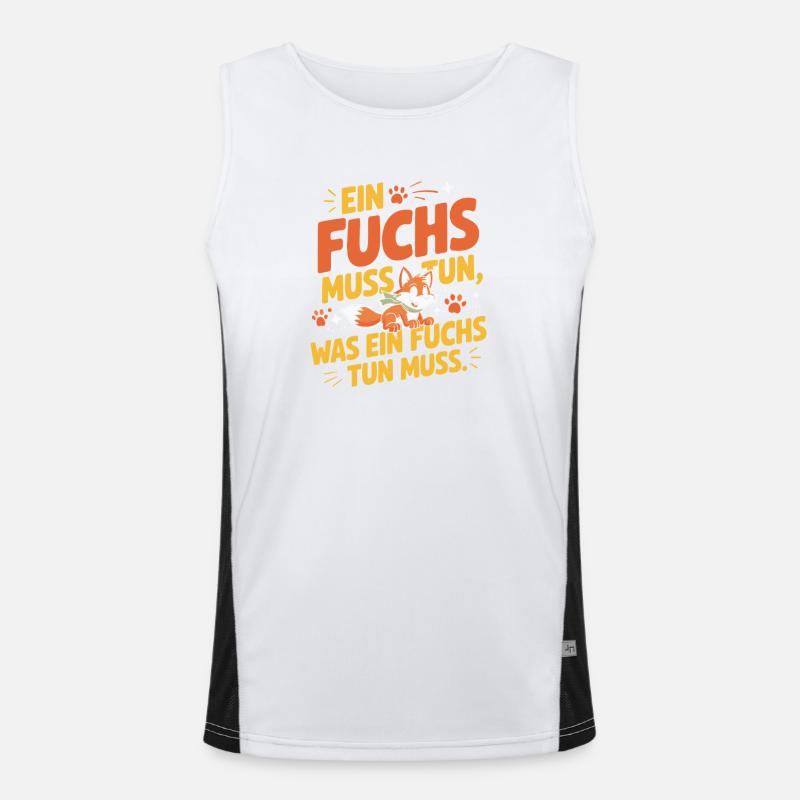 Fuchs Spruch Ein Fuchs Muss Tun Was Fuchs Tun Muss Funktionelles Kontrast-Tank Top für Männer 