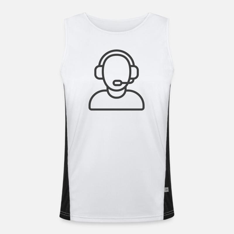 Logo des Helpdesk-Support-Symbols Funktionelles Kontrast-Tank Top für Männer 