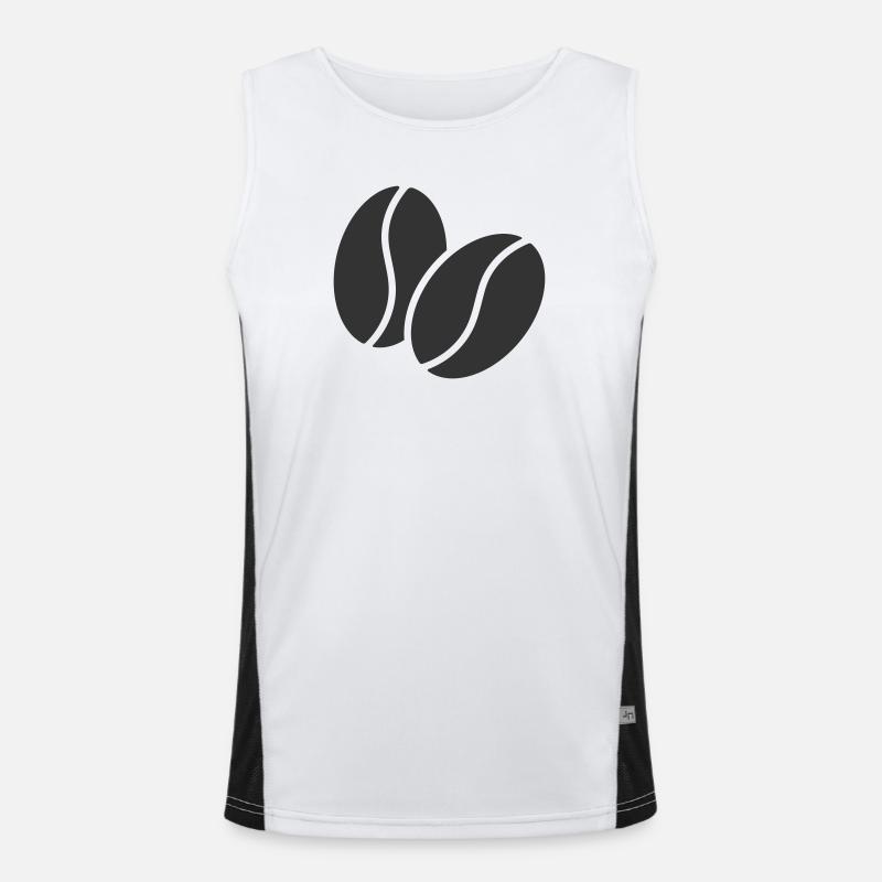 Artistic Coffee Bean Pattern logo icon - Men's Functional Contrast Tank Top  - white/black