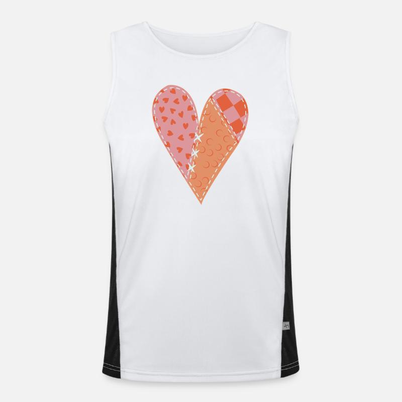 Patchwork Heart No10 Men's Functional Contrast Tank Top 