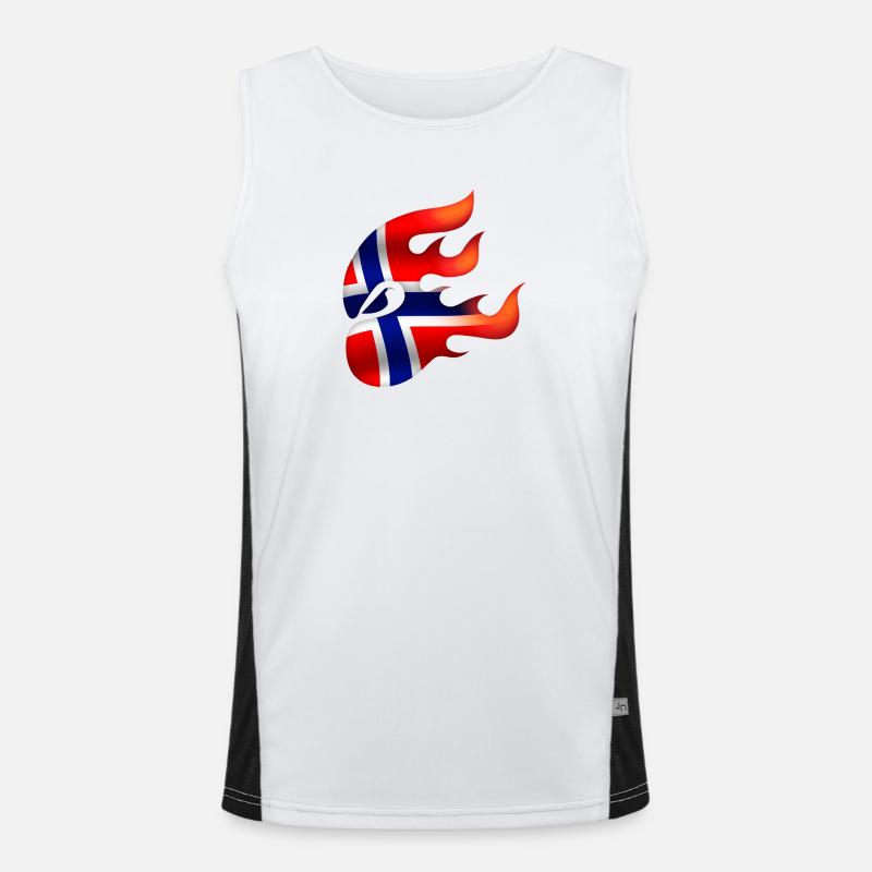 Norwegian Flag - Norway - Ninja Men's Functional Contrast Tank Top 