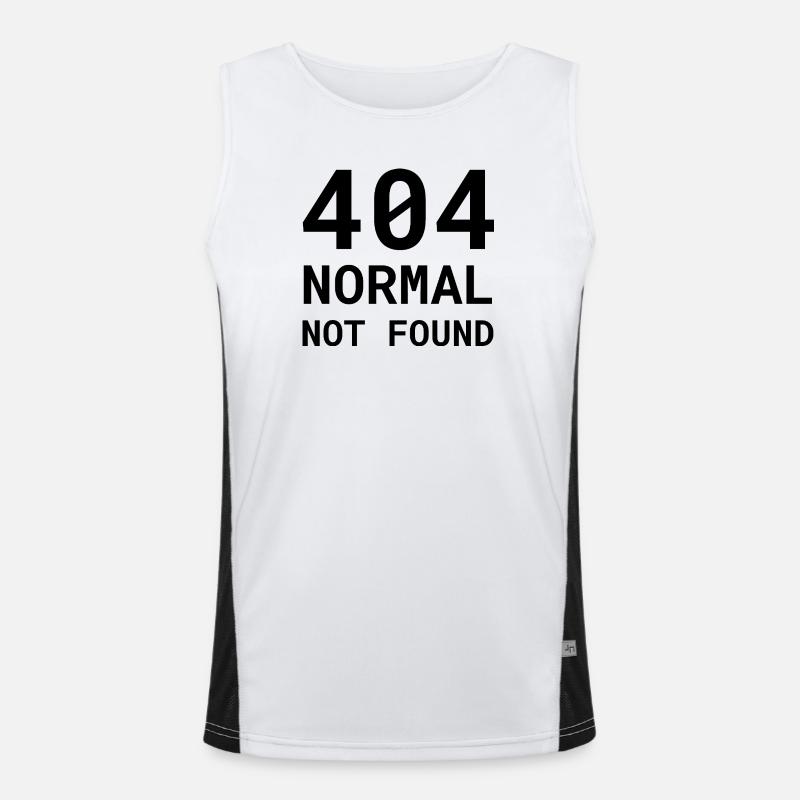 404 Normal Not Found – Funny Nerd Error Shirt Men's Functional Contrast Tank Top 
