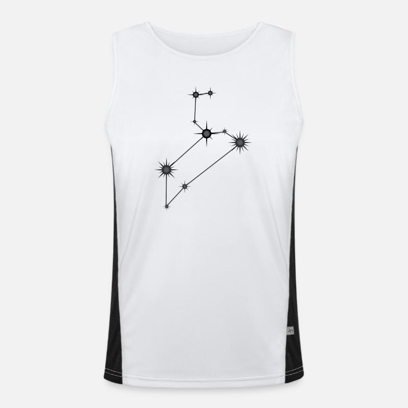 Löwe Sternbild Sternzeichen Schwarz & Grau Funktionelles Kontrast-Tank Top für Männer 