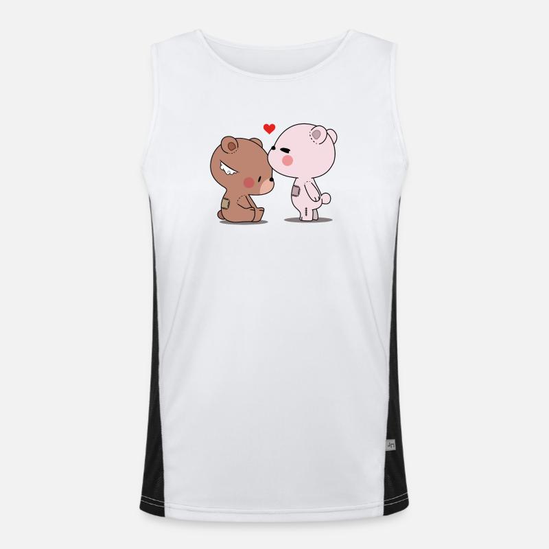 Liebevolle Bären und Freunde Funktionelles Kontrast-Tank Top für Männer 