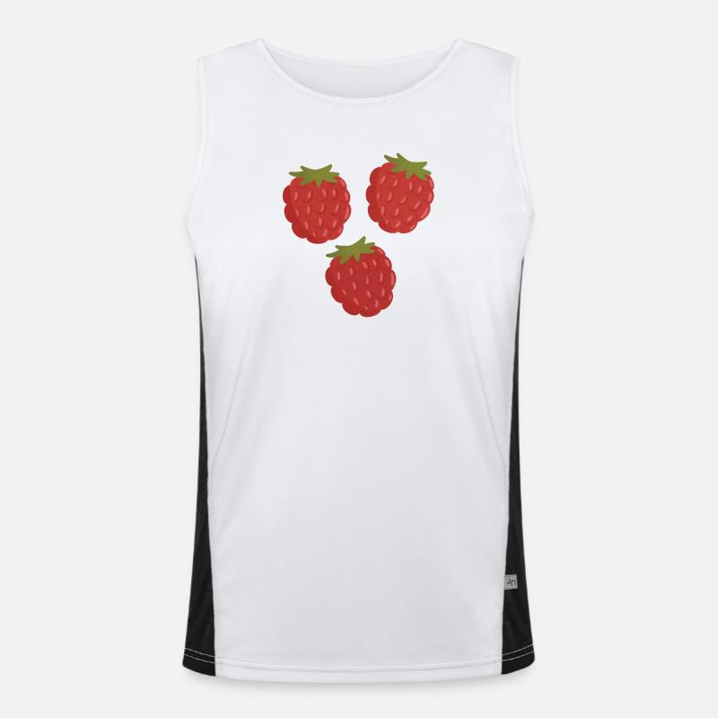 Vivid Raspberry Fruit Pattern Men's Functional Contrast Tank Top 