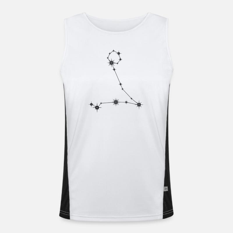 Fische Sternbild Sternzeichen Schwarz & Grau Funktionelles Kontrast-Tank Top für Männer 