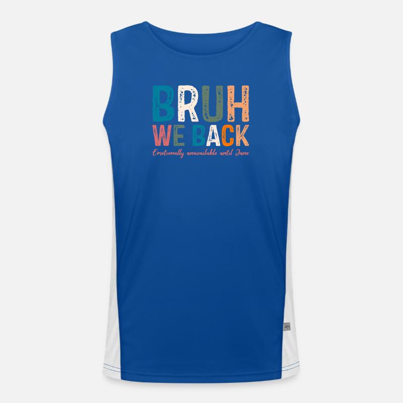 Whimsical Colourful Typography Design Men's Functional Contrast Tank Top 
