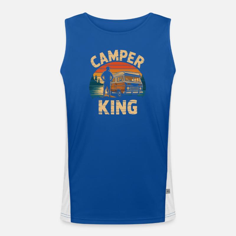 Vintage Camper King Sunset Design Débardeur respirant contrasté Homme 